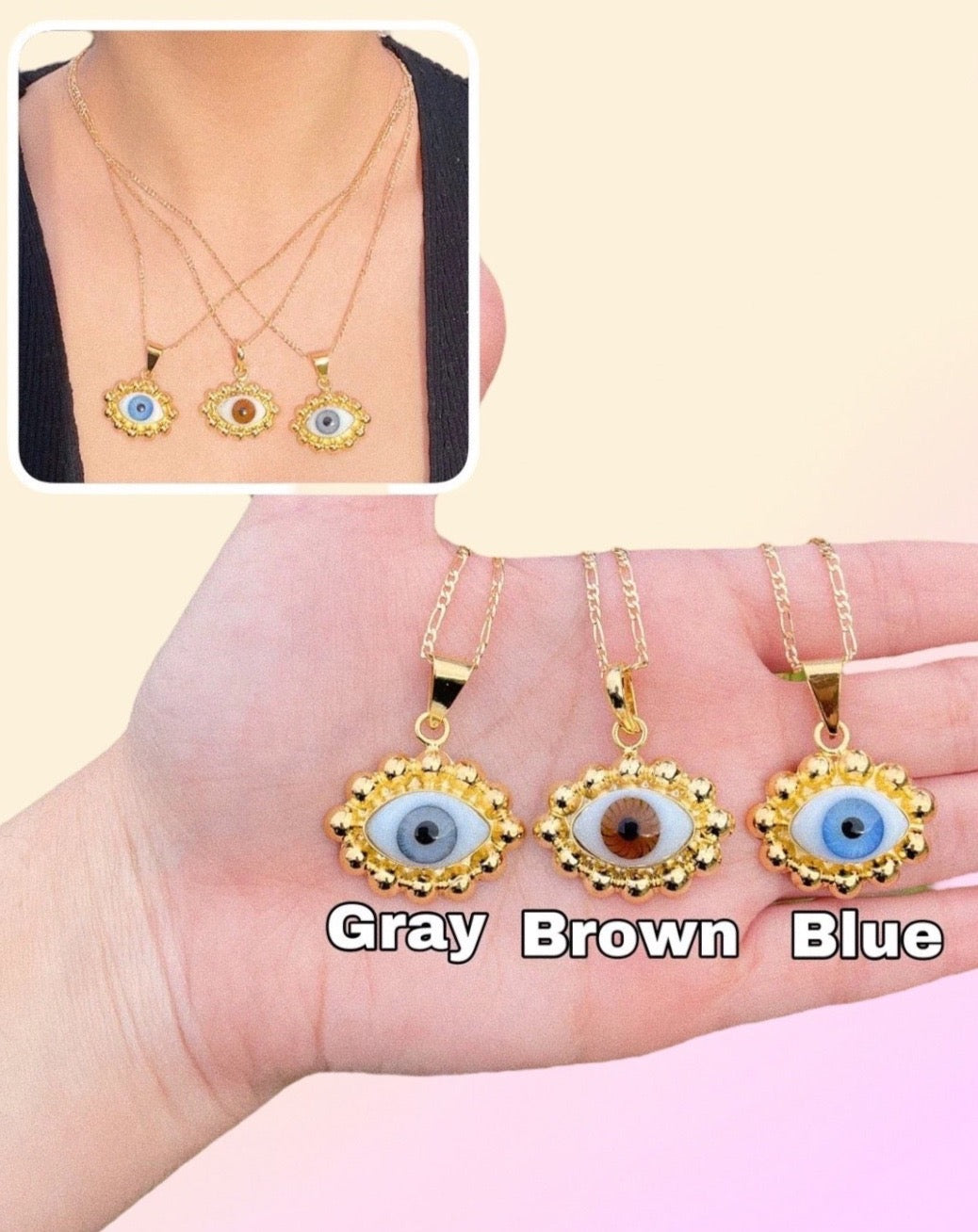 Collares De Ojo De Cristal Con Esferas Small